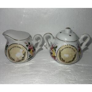 Vintage Porcelain Grand Canyon Sugar Slug And Creamer Salt And Pepper Shakers